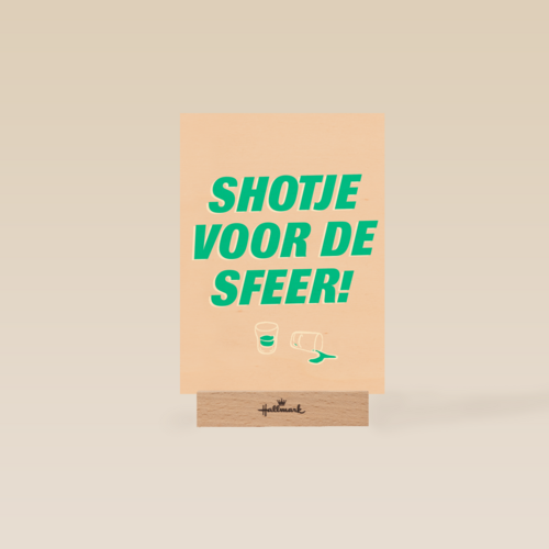 Verjaardagskaart man vrouw grappig shotje voor de sfeer