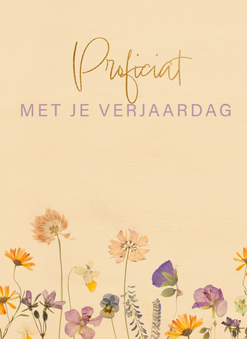 Houten Kaart Verjaardagskaarten | Hallmark | Verjaardagskaart Met Veldbloemen Proficiat
