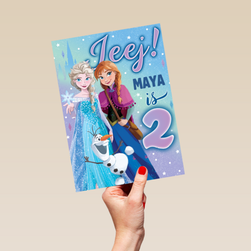 Frozen verjaardagskaart 2 jaar Elsa Anna