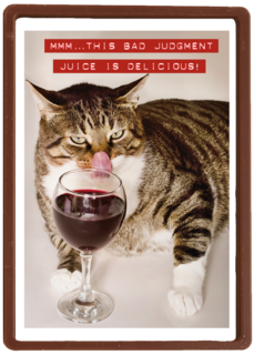 Verjaardagskaart kat met wijnglas