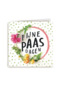 frisse fijne paasdagen kaart met bloemen en stippen