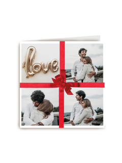 valentijnskaart strik met 4 fotos