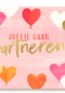 Jullie gaan partneren roze kaart met hartjes
