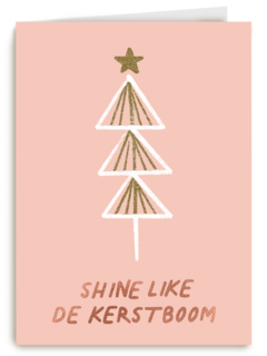 kerstkaart hip shine like de kerstboom