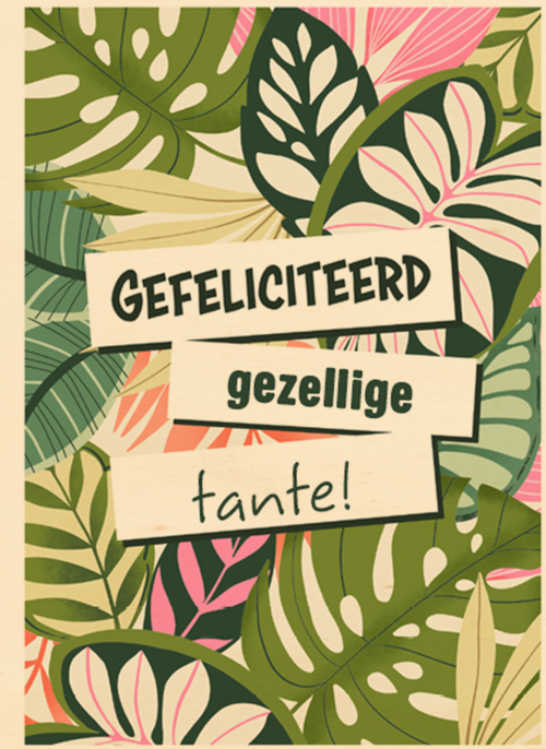 verjaardagskaart met jungle voor een tante