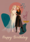 Frozen verjaardagskaart Elsa en Anna