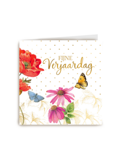 Kaart flowers by Marjolein Bastin Fijne verjaardag klaproos vlinder
