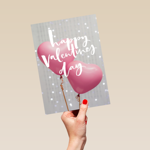 roze ballonnen happy valentines day