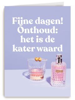 kerstkaart andc hip fijne dagen onthoud het is de kater waard