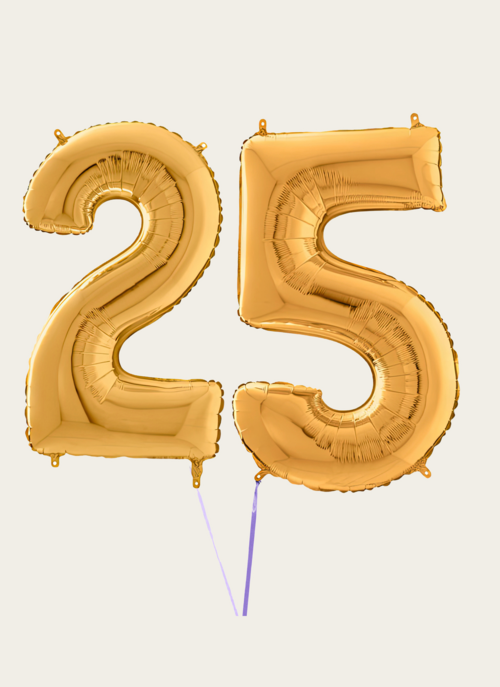 Hallmark Cijferballon 25 Jaar Goud XL |  Cadeau Ballonnen |