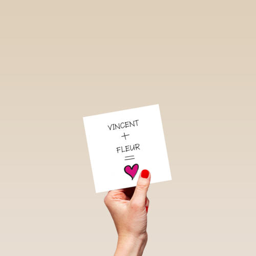 huwelijk kaarten naam plus naam is hart