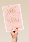 Trouwdagkaart Mr and Mrs Roze met goud