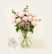 Brievenbusbloemen Ombre Rosa met Gelukshartje