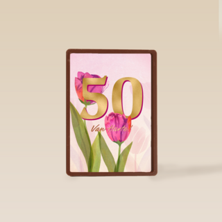 Verjaardagskaart vrouw 50 van harte