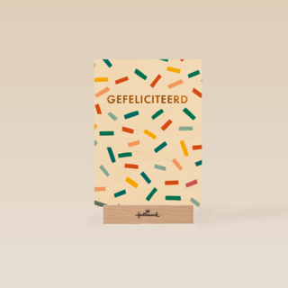 Confetti kaart gefeliciteerd
