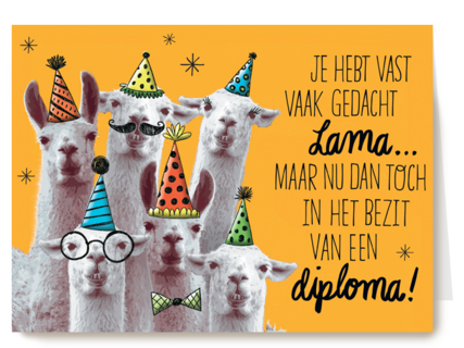 geslaagd kaart lama nu toch in bezit van diploma
