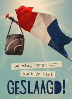 de vlag hangt uit geslaagd
