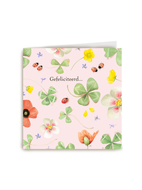 Kaart flowers by Marjolein Bastin Gefeliciteerd