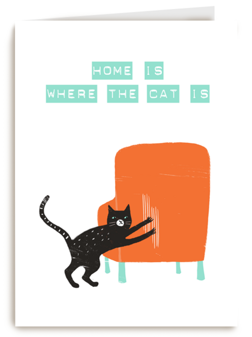 Kaart Hallmark | Felicitatie Nieuwe Woning | Verhuisd Kaart Home Is Where The Kat Is