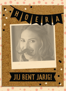 fotokaart staand hoera jij bent jarig