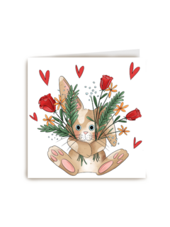 liefdekaart konijn bloemen matia studio