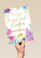 Paaskaart Engels Hugs kisses and Easter wishes