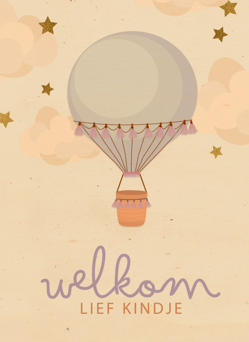 Adoptie felicitatiekaart luchtballon