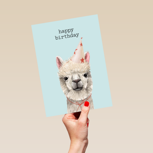 verjaardag kaart hip happy birthday lama alpaca