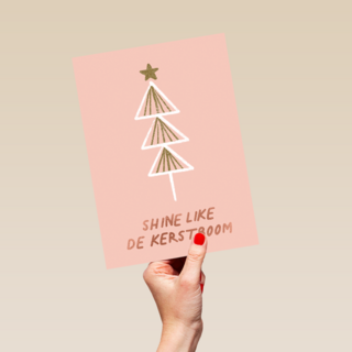 kerstkaart hip shine like de kerstboom