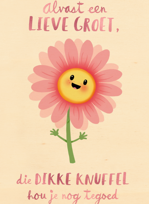 Houten Kaart Beterschapskaarten | Houten Kaart Hallmark | Beterschapskaarten | Moederdag Kaart Klassiek Alvast Een Lieve Groet