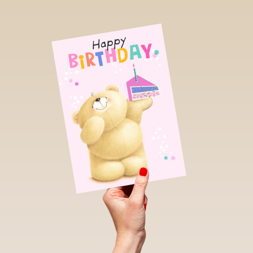 Forever Friends Happy Birthday cake pink