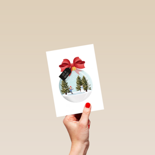 kerstbal met landschap
