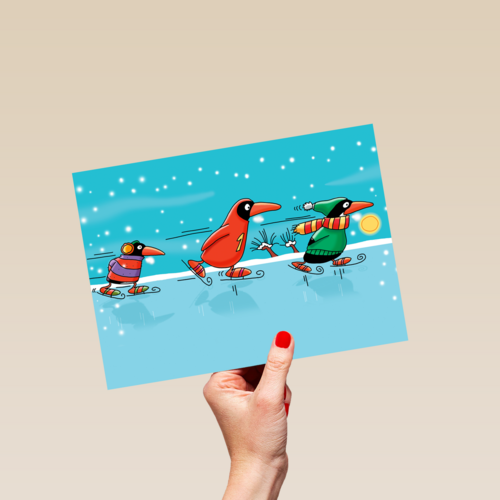 pinguins op de schaats