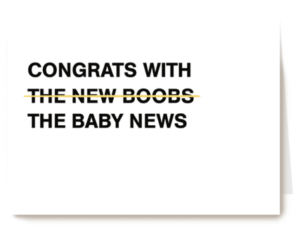 congrats with the new boobs