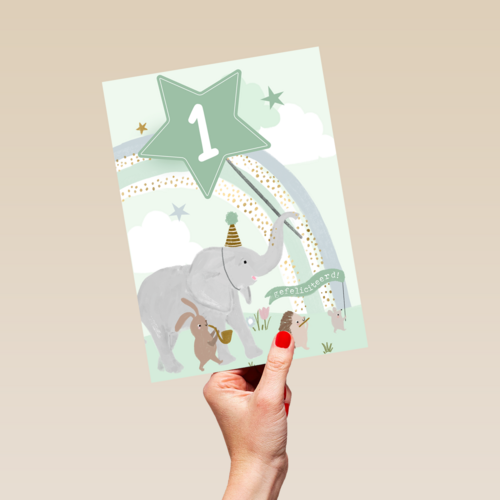 alle dieren in optocht voor de verjaardag
