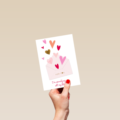 Valentijnskaart Romantisch hartjes for you