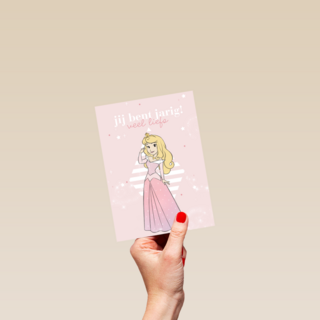 prinses kaart jij bent jarig veel liefs doornroosje