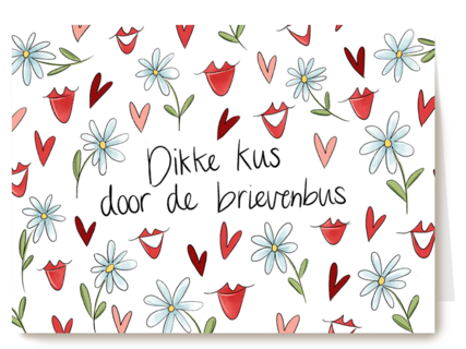 zomaar kaart matia studio dikke kus door de brievenbus