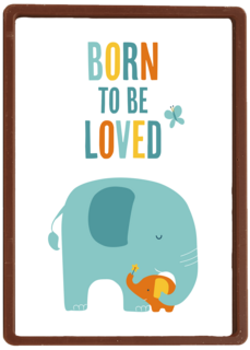 Geboortefelicitatie born to be loved olifant