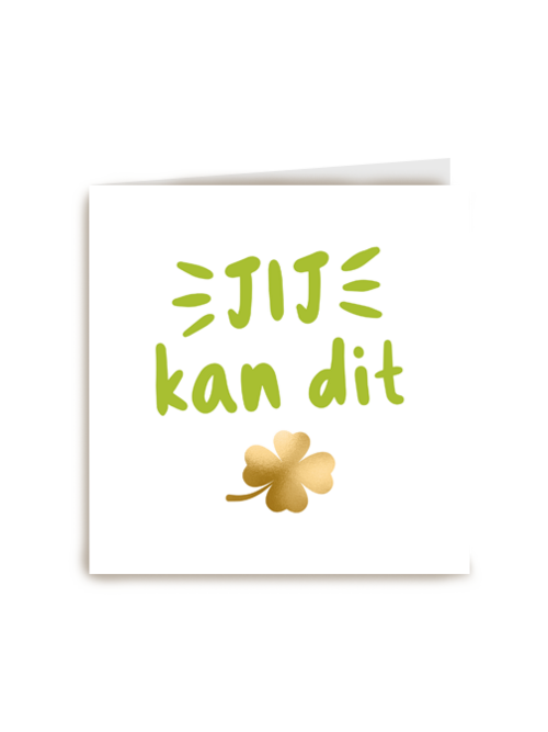 succes kaart jij kan dit gouden klavertje vier
