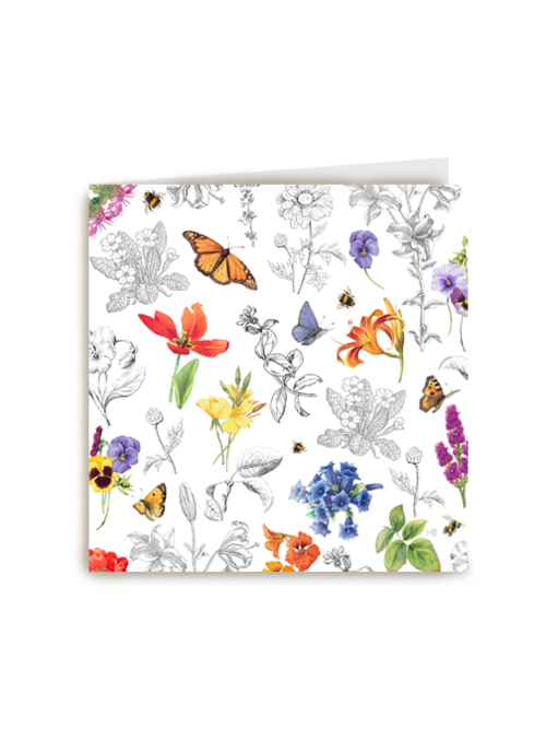 Verjaardagskaart Hallmark | Kaart Flowers By Marjolein Bastin Blanco Bloemen En Vlinders