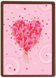 Liefde kaart bloemenhart boeket