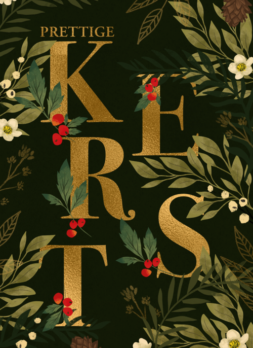 Houten kaart Kerst | Hallmark | Houten kaart Kerst | Hallmark | Kerstkaart klassiek gouden letters