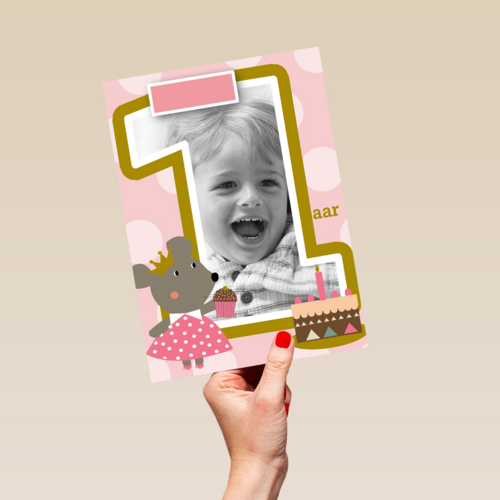 fotokaart kids meisje jarig