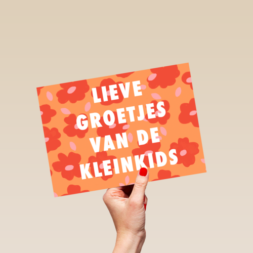Opa en oma kaart groetjes van de kleinkids