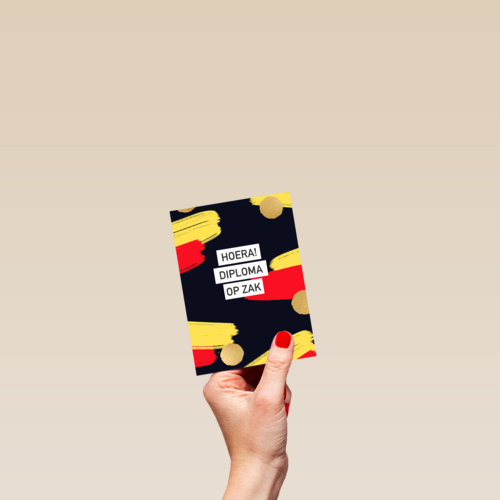 hoera diploma op zak met belgische vlag