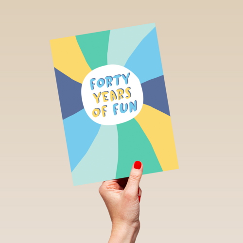Verjaardagskaart 40 years of fun Man
