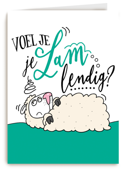 beterschapskaart schaap voel je je lamlendig