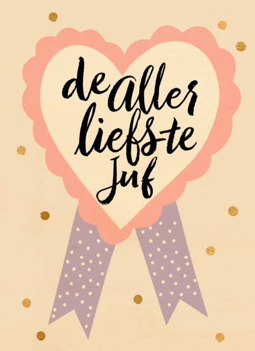 Houten Kaart Juf Of Meester | Houten Kaart Hallmark | Juf Of Meester | De Allerliefste Juf