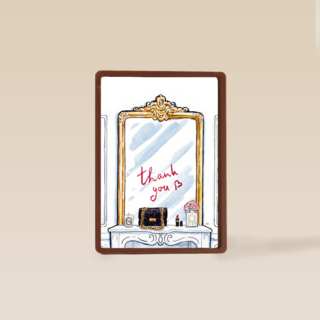 Bedankt kaart spiegel met lippenstift